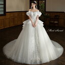 ウェディングドレス ウエディングドレス 二次会 結婚式 前撮り ブライダル ロングドレス 花嫁 プリンセスドレス プリンセスラインドレス オフショルダー リボン 海外挙式 フォトウェディング オフホワイト wedding dress Aラインドレス 小さいサイズ 大きいサイズ(4)