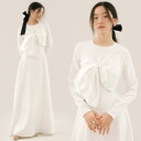 ウェディングドレス ウエディングドレス 二次会 結婚式 前撮り ブライダル ロングドレス 花嫁 スレンダードレス オフホワイト サテン 長袖 リボン ファスナー 海外挙式 フォトウェディング スレンダーライン wedding dress シンプル 秋冬 小さいサイズ 大きいサイズ
