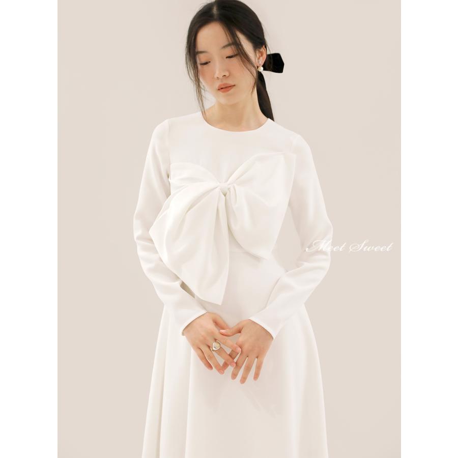ウェディングドレス ウエディングドレス 二次会 結婚式 前撮り ブライダル ロングドレス 花嫁 スレンダードレス オフホワイト サテン 長袖 リボン ファスナー 海外挙式 フォトウェディング スレンダーライン wedding dress シンプル 秋冬 小さいサイズ 大きいサイズ