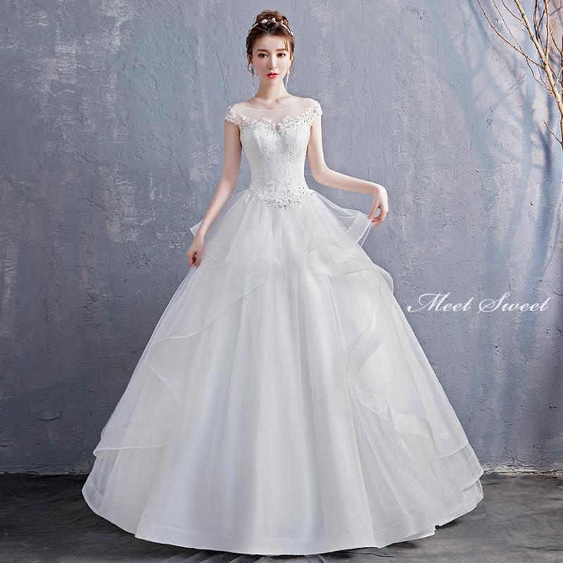 ウェディングドレス ウエディングドレス フレンチスリーブ 白 二次会 結婚式 前撮り ブライダル ロングドレス 花嫁 プリンセスドレス プリンセスラインドレス 海外挙式 フォトウェディング オフホワイト wedding dress Aラインドレス 小さいサイズ 大きいサイズ