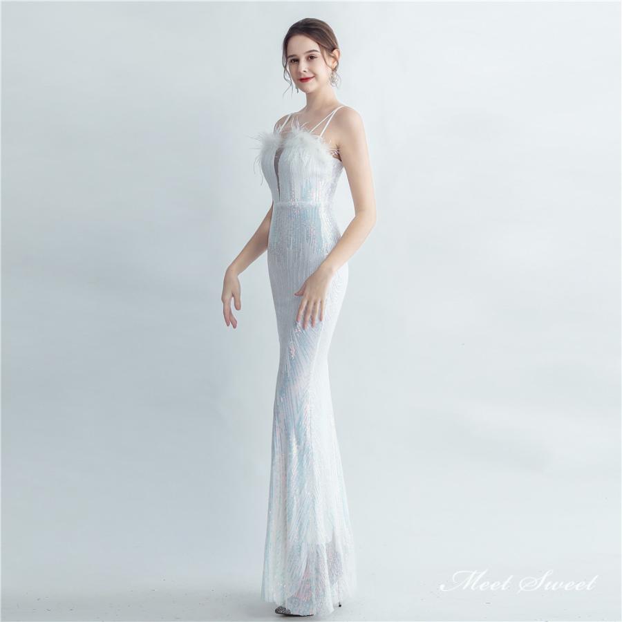 カラードレス マーメイドドレス パーティードレス イブニングドレス ホワイト 白 ノースリーブ ウェディングドレス ウエディングドレス 結婚式 二次会 披露宴 花嫁 前撮り ブライダル 海外挙式 発表会 スパンコール ファスナー フォーマルドレス ステージドレス 舞台衣装