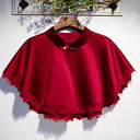 ウエディングショール ウェディングケープ ウェディングショール ワインレッド ケープ ブライダル 結婚式 二次会 披露宴 花嫁 肩掛け 赤 ハイネック ウエディ...