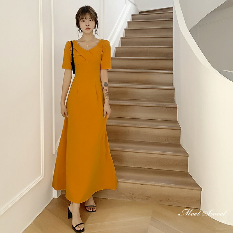 カラードレス ロングドレス パーティードレス 半袖 オレンジ ワンピース シンプル フォーマルドレス カクテルドレス 結婚式 二次会 演奏会 発表会 食事会 カクテルドレス 披露宴 ブライダル 花嫁 前撮り 成人式 卒業式 謝恩会 忘年会 マキシドレス スレンダードレス