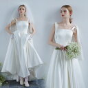 ウェディングドレス ロングドレス 二次会 結婚式 Aラインドレス サテン リボン ノースリーブ 編み上げ 白 前撮り ブライダル 花嫁 ウエディングドレス 海外挙式 オフホワイト パーティードレス フォトウェディング 小さいサイズ 大きいサイズ wedding dress