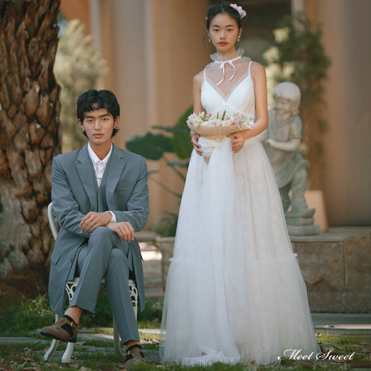 ウェディングドレス ロングドレス チュール Aラインドレス ノースリーブ フリルネック 白 二次会 結婚式 前撮り ブライダル 花嫁 ウエディングドレス 海外挙式 オフホワイト パーティードレス フォトウェディング 小さいサイズ 大きいサイズ wedding dress