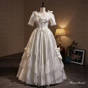 ウェディングドレス ロングドレス プリンセスドレス 姫系ドレス フリル レトロ プリンセスドレス プリンセスラインドレス Aラインドレス 半袖 二次会 結婚式 前撮り ドレス 花嫁 ウエディングドレス サテン 大きいサイズ 小さいサイズ 海外挙式 白 オフホワイ wedding dress