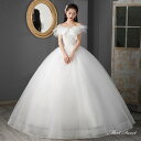 ウェディングドレス ロングドレス プリンセスラインドレス 半袖 パフスリーブ 二次会 結婚式 前撮り ドレス 花嫁 ウエディングドレス チュール 大きいサイズ 小さいサイズ 海外挙式 白 オフホワイト パーティードレス ブライダル フォトウェディング wedding dress