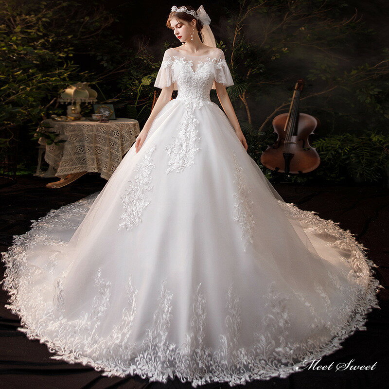 ウェディングドレス ロングドレス プリンセスラインドレス 長袖 二次会 結婚式 前撮り ドレス 花嫁 ウエディングドレス サテン 大きいサイズ 小さいサイズ 海外挙式 白 オフホワイト パーティードレス ブライダル フォトウェディング wedding dress