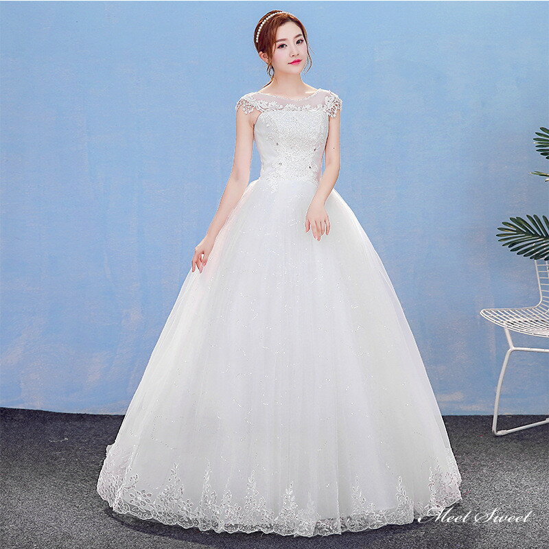 ウェディングドレス ロングドレス プリンセスラインドレス Aラインドレス フレンチスリーブ 二次会 結婚式 前撮り ドレス 花嫁 ウエディングドレス チュール 大きいサイズ 小さいサイズ 海外挙式 白 オフホワイト パーティードレス ブライダル フォトウェディング