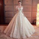 ウェディングドレス ロングドレス プリンセスラインドレス Aラインドレス オフショルダー 二次会 結婚式 前撮り ドレス 花嫁 ウエディングドレス チュール 大きいサイズ 小さいサイズ 海外挙式 オフホワイト シャンパン レース ブライダル フォトウェディング wedding dress