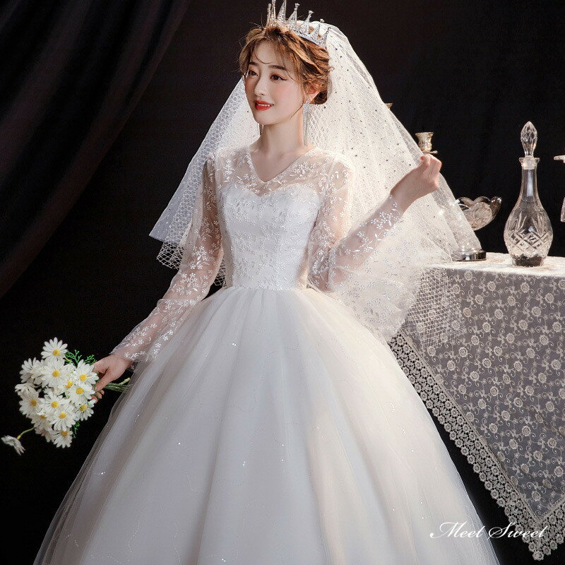 ウェディングドレス サイズオーダー 送料無料 Aライン 結婚式 二次会 披露宴 ws2634