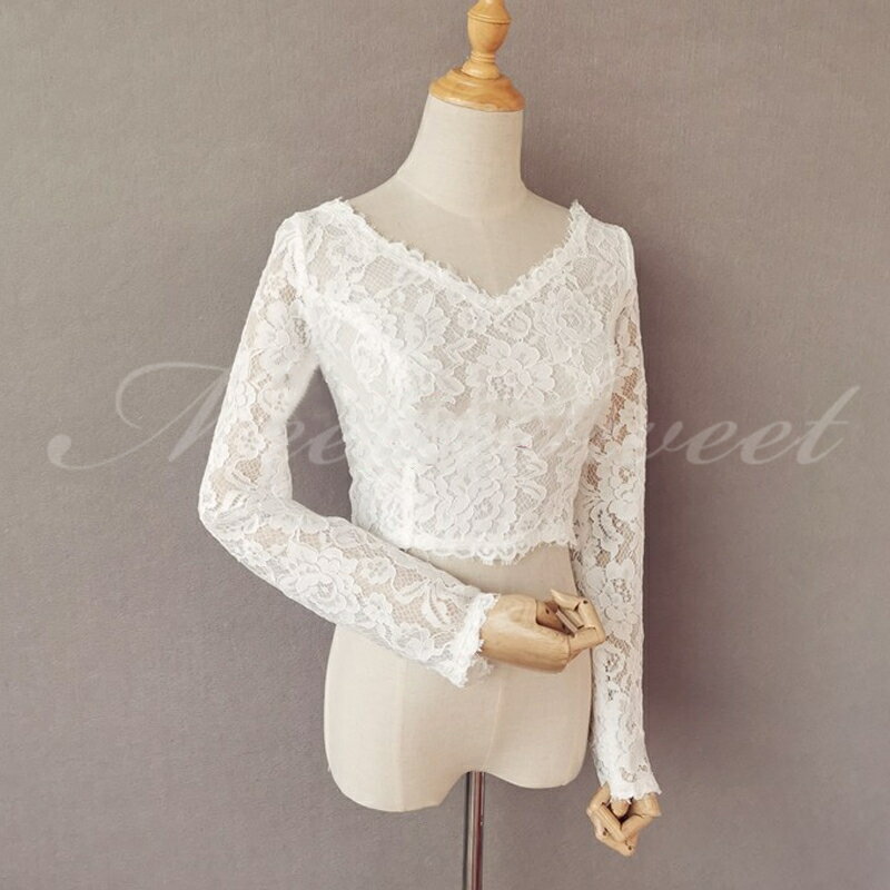 ドレスアレンジ ウェディングボレロ パーティーボレロ 長袖 レース 二の腕カバー 胸カバー 編み上げ 露出控えめ ウェディングドレスアレンジ ウエディングドレスアレンジ アレンジ小物 花嫁 結婚式 ブライダル 二次会 披露宴 発表会 演奏会 お色直し 前撮り オフホワイト