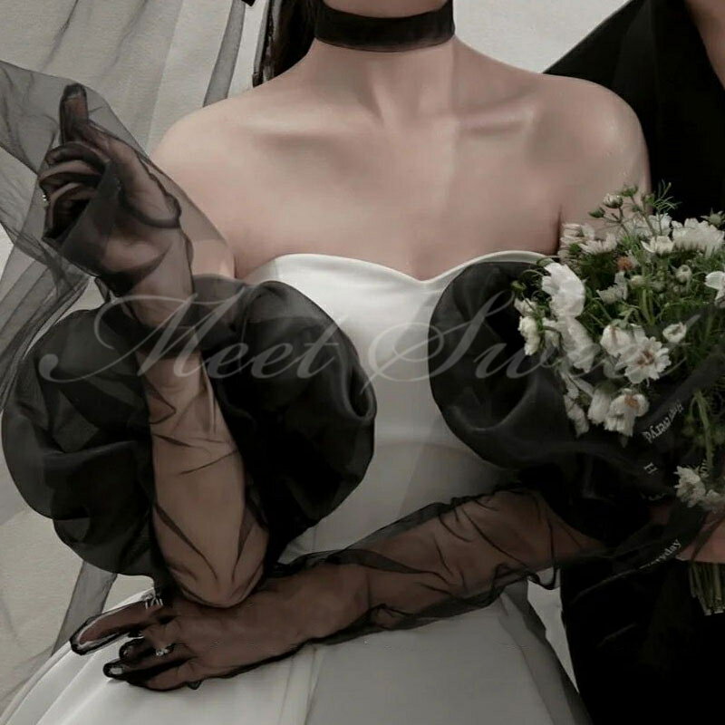 ドレスアレンジ 取り外し袖 付け袖 アームドレス アームカバー アームアクセサリー パフスリーブ ボリューム ウェディングドレスアレンジ ウエディングドレスアレンジ アレンジ小物 花嫁 結婚式 ブライダル 二次会 披露宴 発表会 演奏会 お色直し 前撮り 後撮り 黒 ブラック