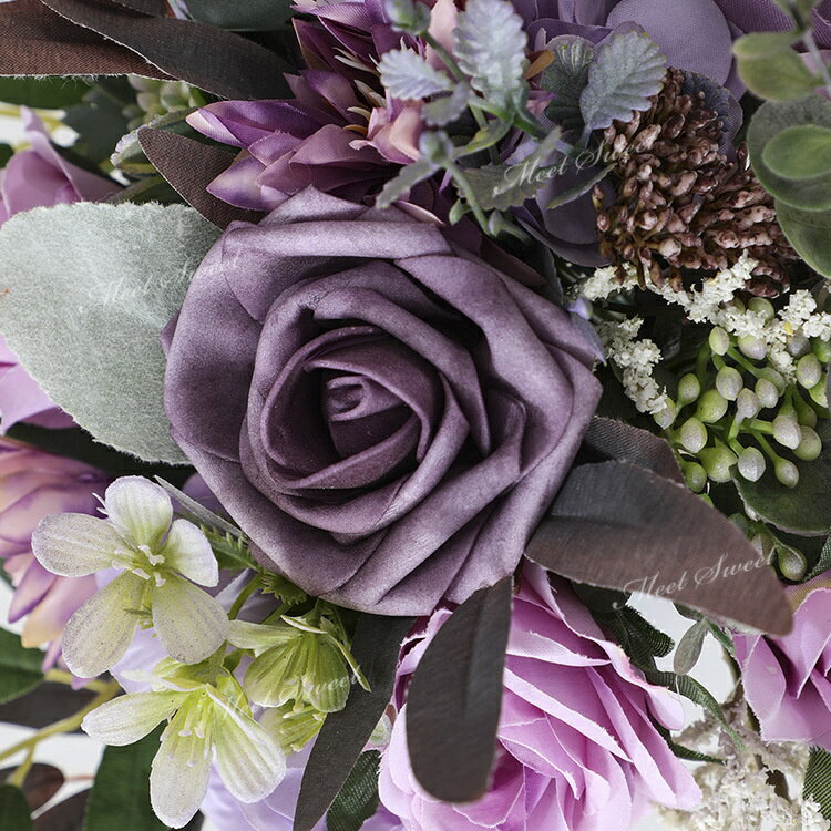 ミートスウィートの【P5倍★BLACK FRIDAY限定】ブーケ 造花 ウェディングブーケ ブライダルブーケ オーバルブーケ ウエディングブーケ 花嫁 造花 花束 可愛い 結婚式 二次会 披露宴 挙式 前撮り 贈答品 インテリア ウェディング ウエディング 造花ブーケ トスブーケ アートフラワー 安い｜アングル3