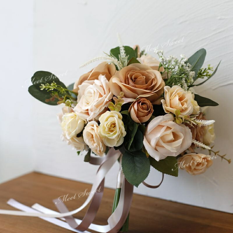 【P5倍★BLACK FRIDAY限定】ブーケ 造花 ウェディングブーケ ウエディングブーケ オーバルブーケ ブライダルブーケ クラッチブーケ 花嫁 造花 花束 可愛い 結婚式 二次会 披露宴 挙式 前撮り 贈答品 インテリア ウェディング ウエディング 造花ブーケ トスブーケ