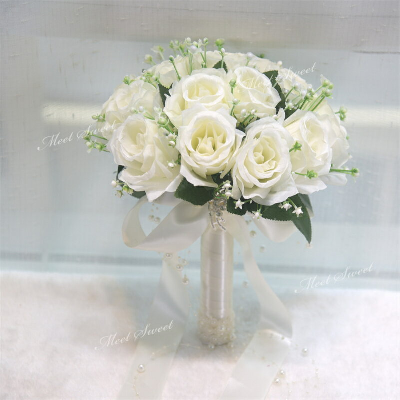 ウェディングブーケ ブライダルブーケ ラウンドブーケ ウエディングブーケ 花嫁 ブーケ 造花 花束 可愛い 結婚式 二次会 披露宴 挙式 前撮り 後撮り ウェディング ウエディング トスブーケ アートフラワー おしゃれ ホワイト 白 ワインレッド 赤 ピンク パープル 紫