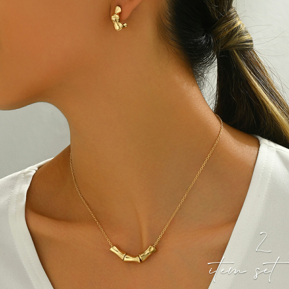 ネックレス ピアス セット ネックレスセット ゴールド ブライダル 結婚式 二次会 2次会 ウェディング ウエディング パーティー 謝恩会 同窓会 食事会 フォーマル カジュアル 女性 レディース アクセサリー ウェディング小物 発表会 演奏会 シンプル おしゃれ