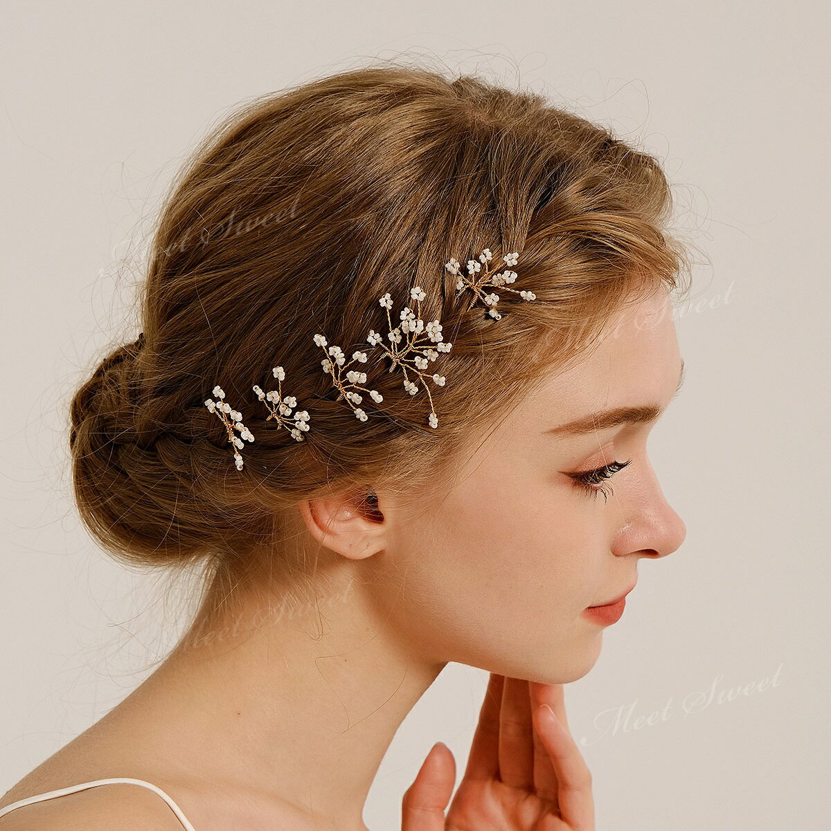 ヘッドドレス Uピン セット 小枝 ヘアアレンジ 髪飾り ヘアアクセサリー 簪 二次会...