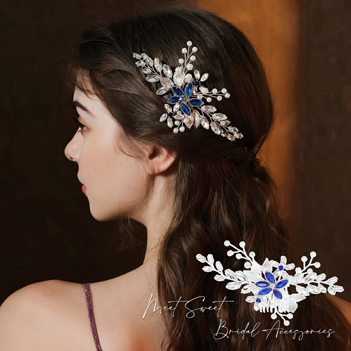 ヘッドドレス コーム 髪飾り ヘアアクセサリー ヘッドコサージュ 二次会 発表会 成人式 結婚式 花嫁 和..