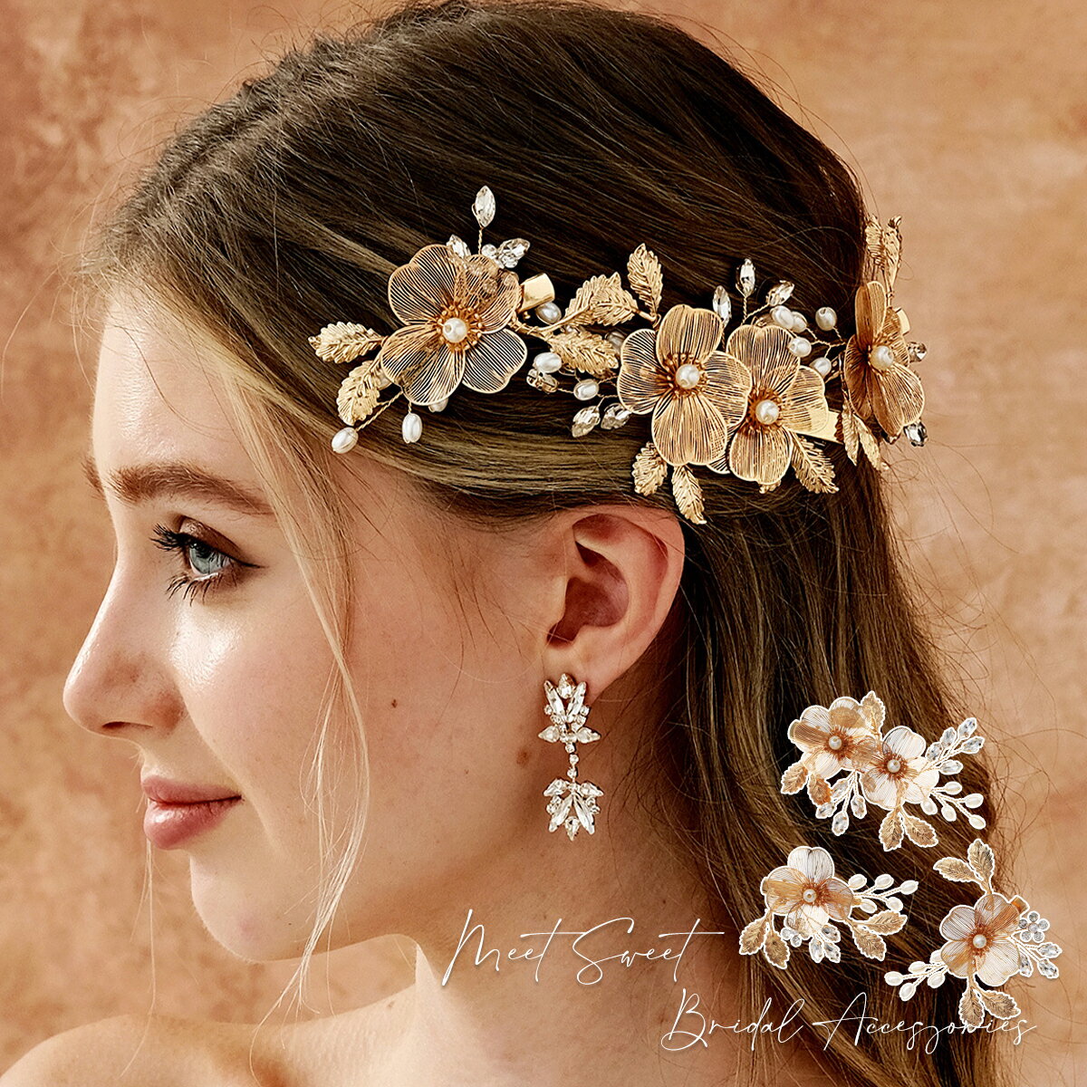 【P5倍★BLACK FRIDAY限定】ヘッドドレス ヘアピン 3点セット ヘアアレンジ 髪飾り ヘアアクセサリー 大人 二次会 発表会 結婚式 花嫁 前撮り ...