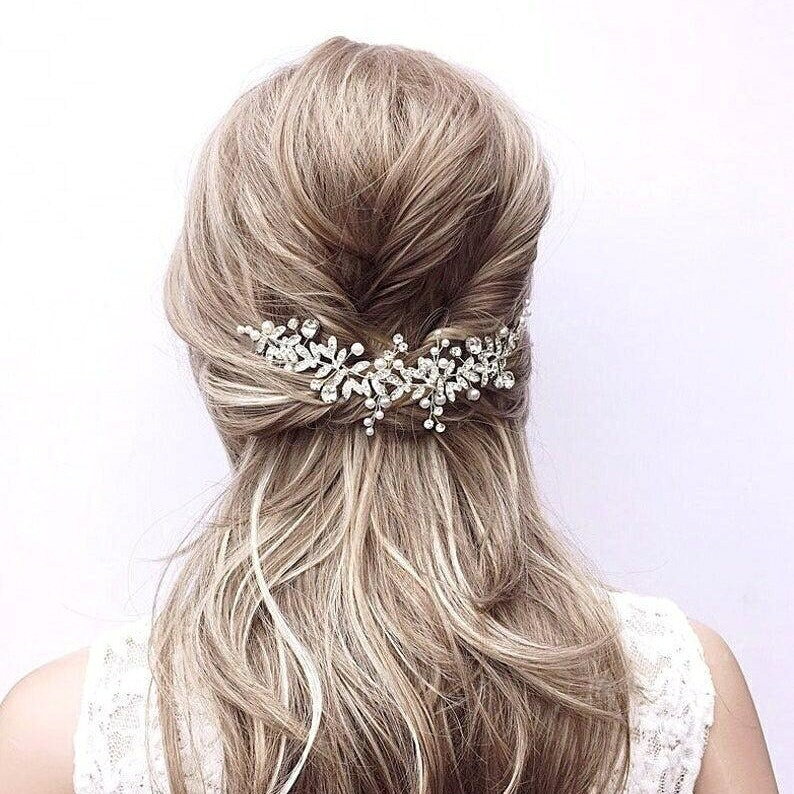 ヘッドドレス バックカチューシャ ヘアコーム 髪飾り ヘアアクセサリー コーム 二...