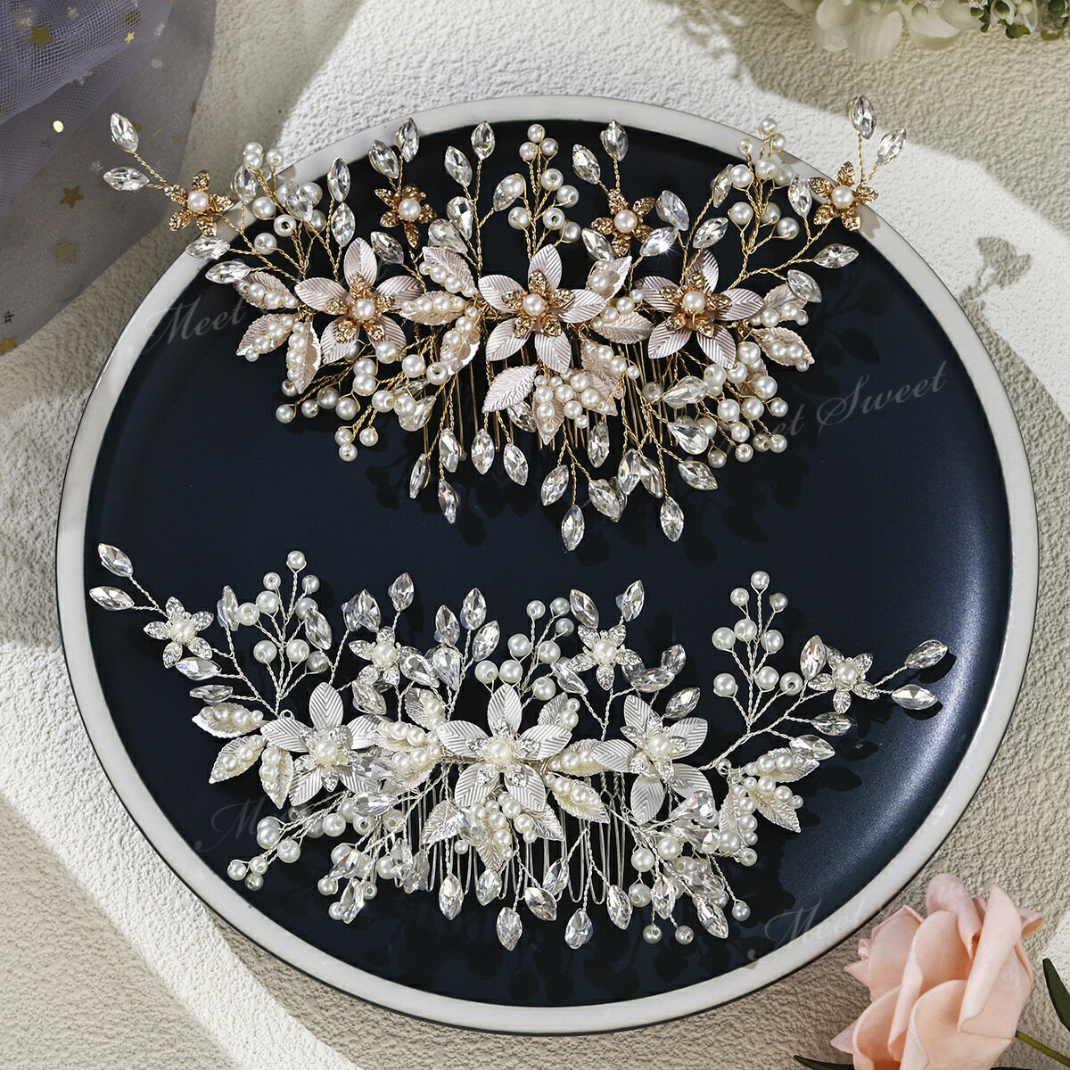 【P5倍★BLACK FRIDAY限定】ヘッドドレス コーム 小枝 フラワー 髪飾り ヘアアクセサリー ヘッドコサージュ 二次会 発表会 成人式 結婚式 花嫁 和装 着物 卒業式 パーティー ウェディング ブライダル ウエディング ヘアアレンジ ウエディングヘッドドレス