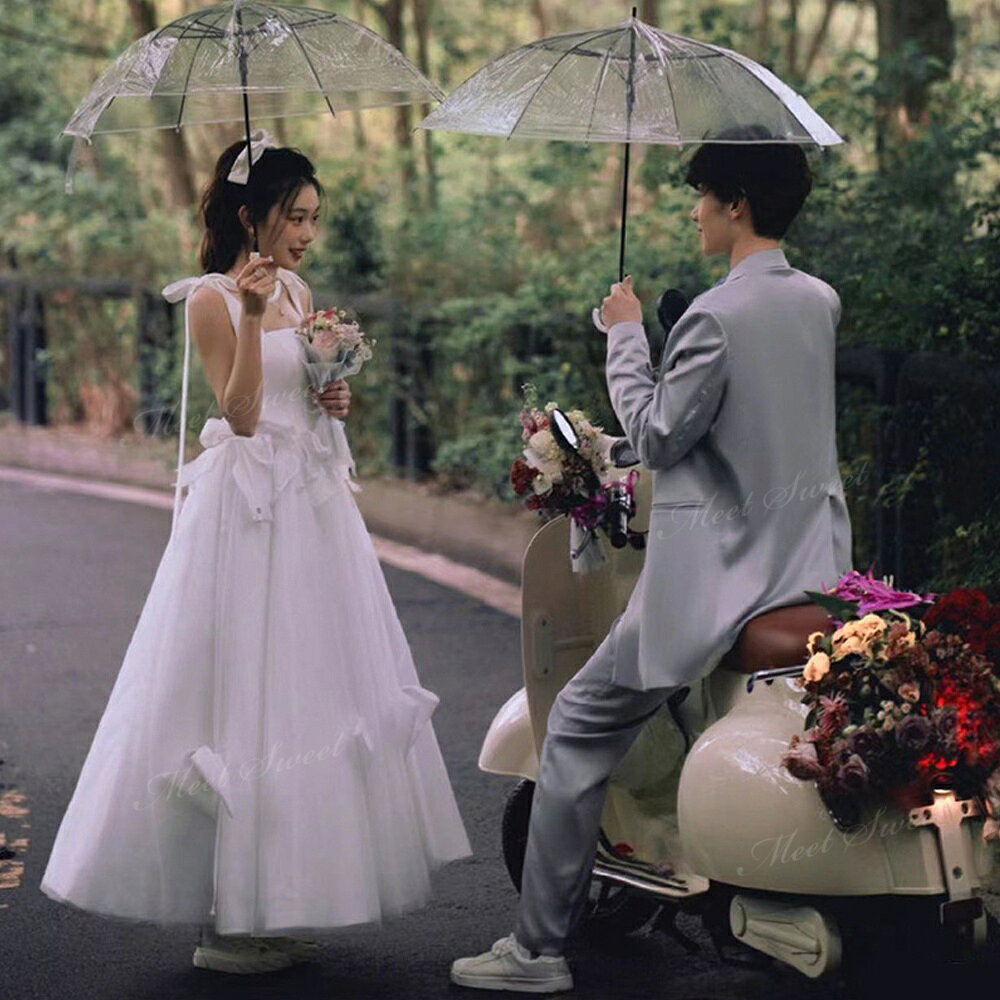 ウェディングドレス リボン ノースリーブ 可愛い リゾート フォト婚 白 Aライン ロング ドレス 二次会 結婚式 披露宴 前撮り 後撮り 発表会 花嫁 ウエディングドレス 花嫁ドレス 二次会ドレス 大きいサイズ 小さいサイズ 海外挙式 ブライダル フォトウェディング