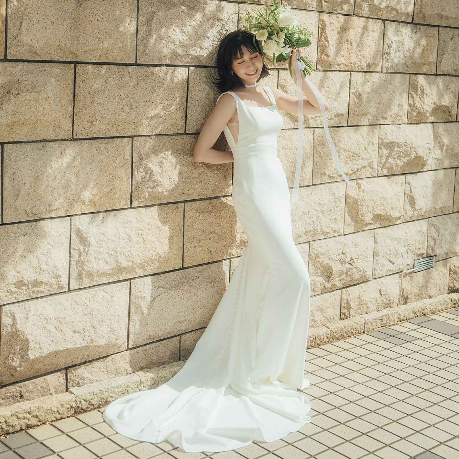 ウェディングドレス ノースリーブ マーメイド サテン オフホワイト ハネムーン ロング ドレス 二次会 結婚式 披露宴 前撮り 後撮り 発表会 花嫁 ウエディングドレス 花嫁ドレス 二次会ドレス 大きいサイズ エレガント 海外挙式 ブライダル フォトウェディング