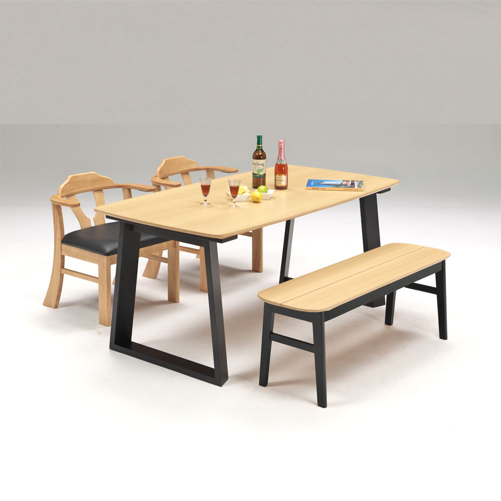 当店限定10%オフクーポン 4人掛け ダイニングセット ナチュラル 木製 テーブル チェア セット 北欧 モダン シンプル デザインテーブル 軽やか カフェ風 5点セット 160cm ブラウン ナチュラル PVCチェア ベンチセット