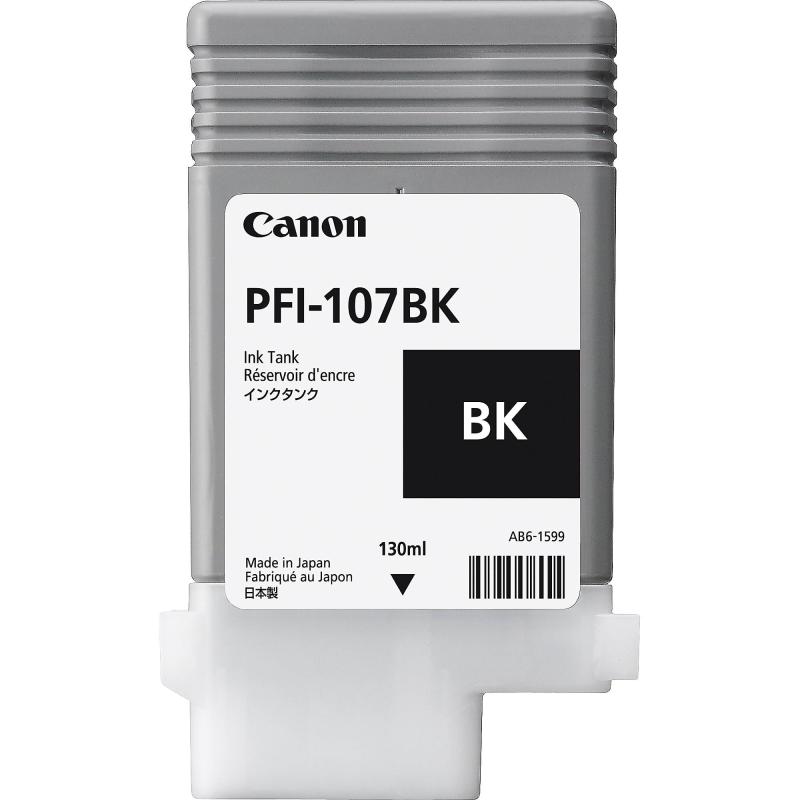 【中古】Canon PFI-107 BK - 130 ml - photo black - original - ink tank - for imagePROGRAF iPF670, iPF680, iPF685, iPF770, iPF780, iP