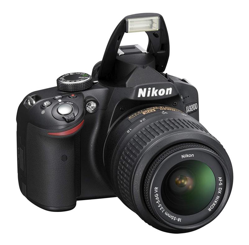 【中古】Nikon デジタル一眼レフカメラ D3200 レンズキット AF-S DX NIKKOR 18-55mm f/3.5-5.6G VR付属 ブラック D3200LKBK