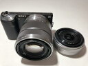 【中古】SONY ミラーレス一眼 α NEX-5N ダブルレンズキット E 16mm F2.8+E 18-55mm F3.5-5.6 OSS付属 ブラック NE...