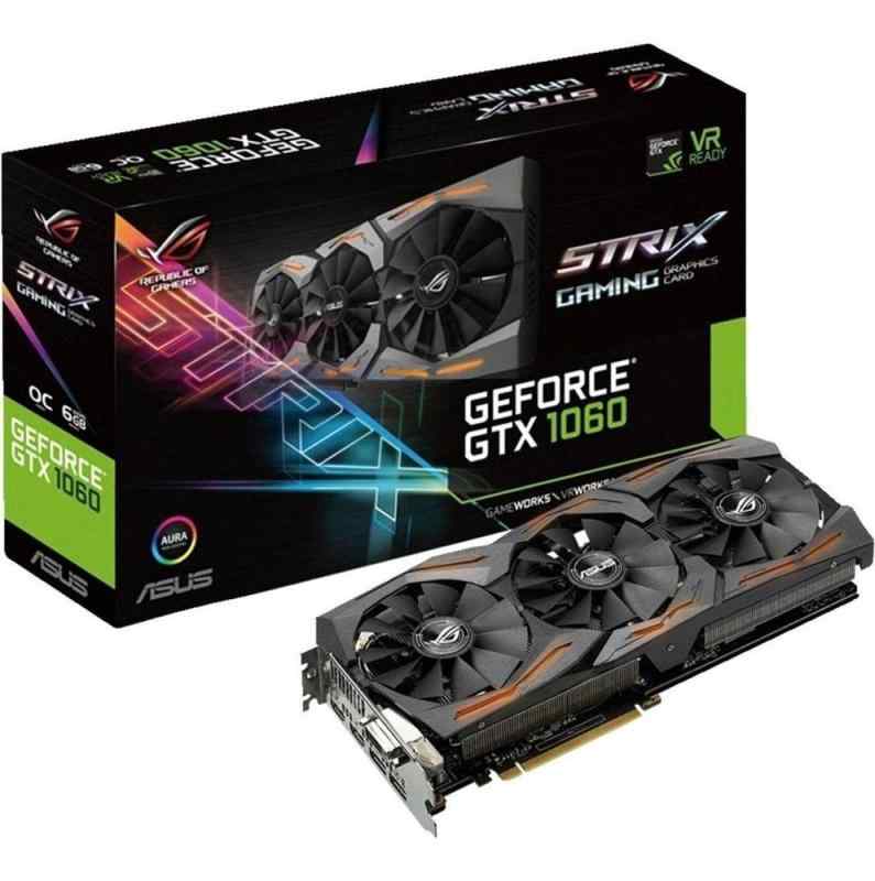 【中古】ASUS R.O.G. STRIXシリーズ NVIDIA GeForce GTX1060搭載ビデオカード オーバークロック メモリ6GB STRIX-GTX1060-O6G-GAMING