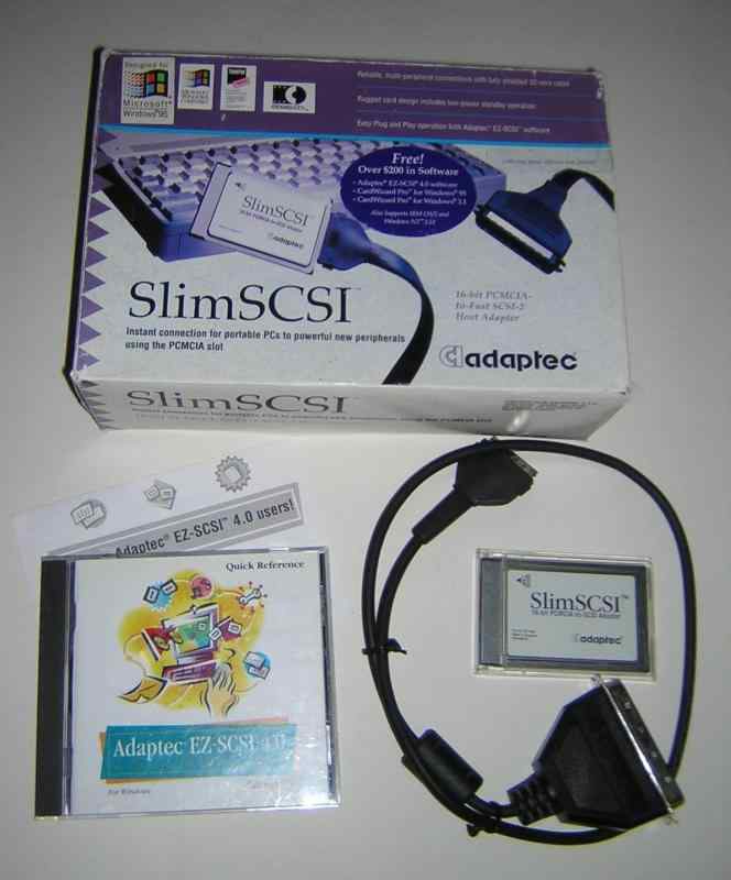 【中古】Adaptec SlimSCSI 16ビットpcmcia-to-fast SCSI - 2ホストアダプタPCカードキットapa-1460