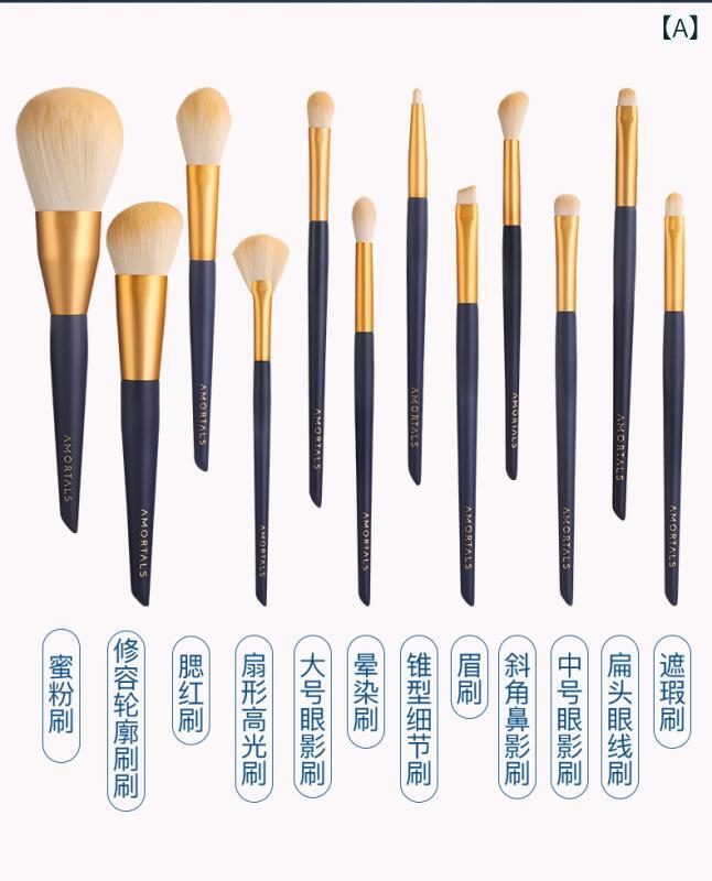 メイクブラシ 12本セット フェイスブラシ アイシャドウブラシ detail ブラシ 散粉ブラシ 全面ブラシ 柔らかい 豪華感・カテゴリ: 化粧ブラシセット・ブラシ本数: 12本・ブラシ素材: 人造繊維・ブラシケースタイプ: PU・ブラシ柄素材: プラスチック・ブラシ柄仕様: 長杆・毛丈: 2.5cm・外観: 化粧ブラシセット（12本）, 化粧ブラシ桶, 化粧ブラシ包(黄色）