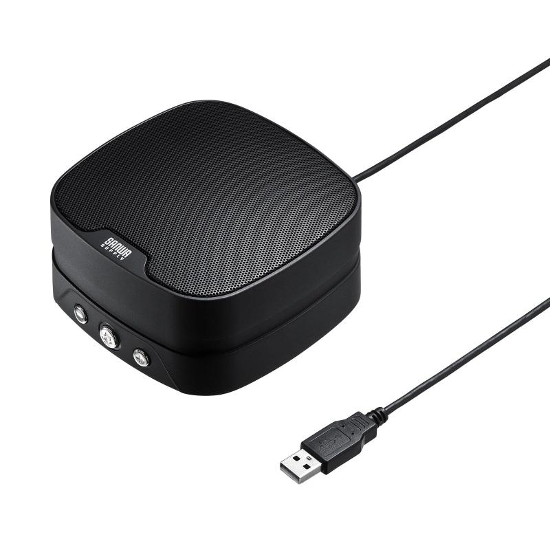 【中古】サンワサプライ スピーカーフォン WEB会議 小型 2台連結可能 マイク 有線USB接続 Skype・Zoom・Teams対応 MM-MC35N