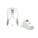 【中古】Razer ゲーミングマウス Viper Ultimate Mercury White 高速無線 軽量 74g Focus+センサー 20000DPI 光学スイッチ 8ボタン 充電スタンド付 Chroma【日本正規品】RZ01-03050400-(2)