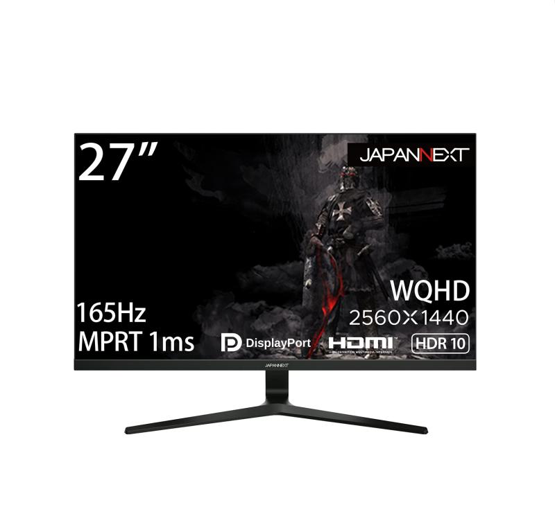 【中古】（非常に良い）JAPANNEXT 27型WQHD搭載、165Hz対応ゲーミングモニター JN-T27165WQHDR 144Hz / 120Hz