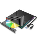 【中古】SURFOU CD DVDドライブ 外付け RGBライト付き ...(3)