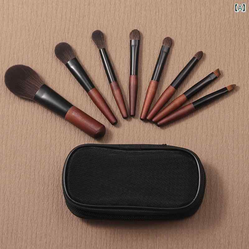 メイクブラシ 12支 ミニ ポータブル 短い シャドウブラシ 羊毛 チークブラシ フェイスブラシ 美容ツール