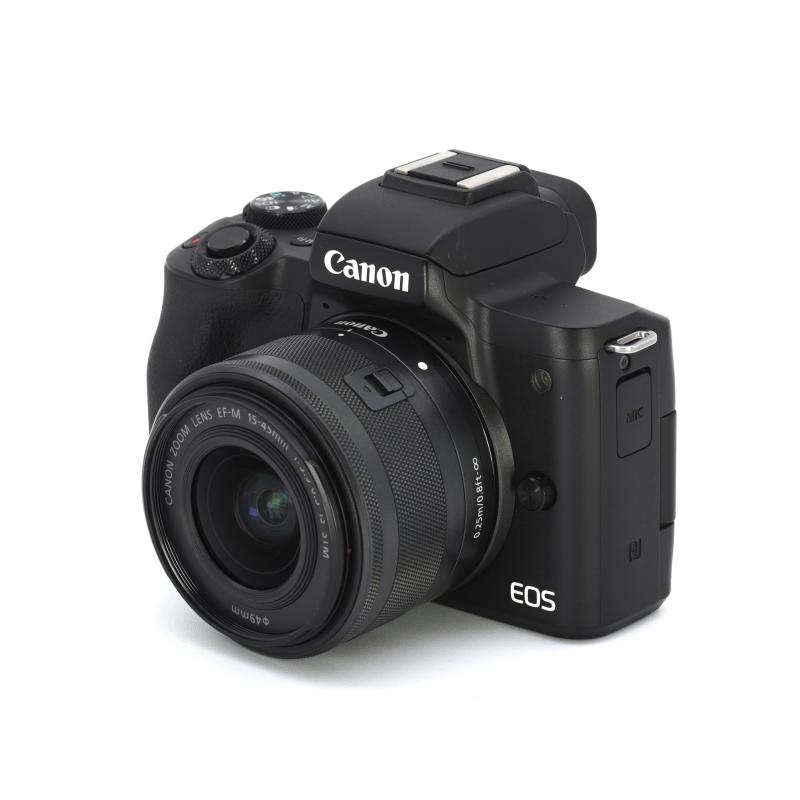 【中古】Canon ミラーレス一眼カメラ EOS Kiss M 標準ズームキット ブラック EOSKISSMBK-1545ISSTMLK