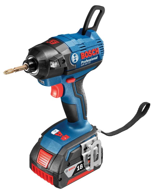【中古】Bosch Professional(ボッシュ) 18V コードレスインパクトドライバー (6.0Ahバッテリー2個 充電器 キャリングケース付) GDR18V-EC6