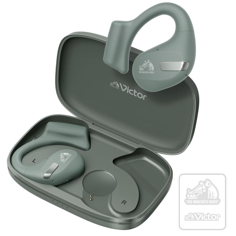 【送料無料】JVCケンウッド Victor HA-NP50T-BA ワイヤレスイヤホン Bluetooth オープンイヤー 耳をふさがない ながら聴き マルチポイント 耳掛け 最大38時間再生 マイク付き ブラック ステッカー付