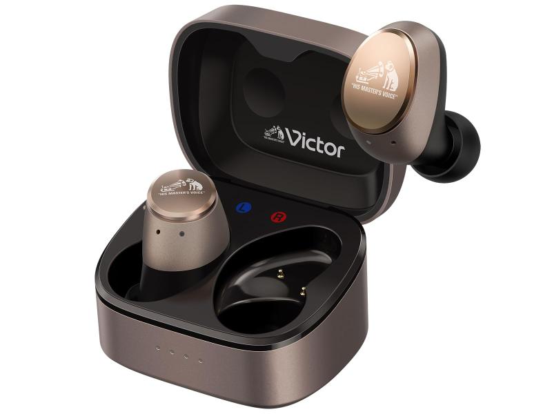 【中古】JVCケンウッド Victor HA-FX550T-N ワイヤレスイヤホン Bluetooth Ver.5.3 ノイズキャンセリング ハイレゾ LDAC対応 マイク付き 外音取り込み 防水 低遅延 アプリ対応 合計21時間再生 小型 軽量 ブロン sofapotato-10147432 ソファポテト パッケージ画像