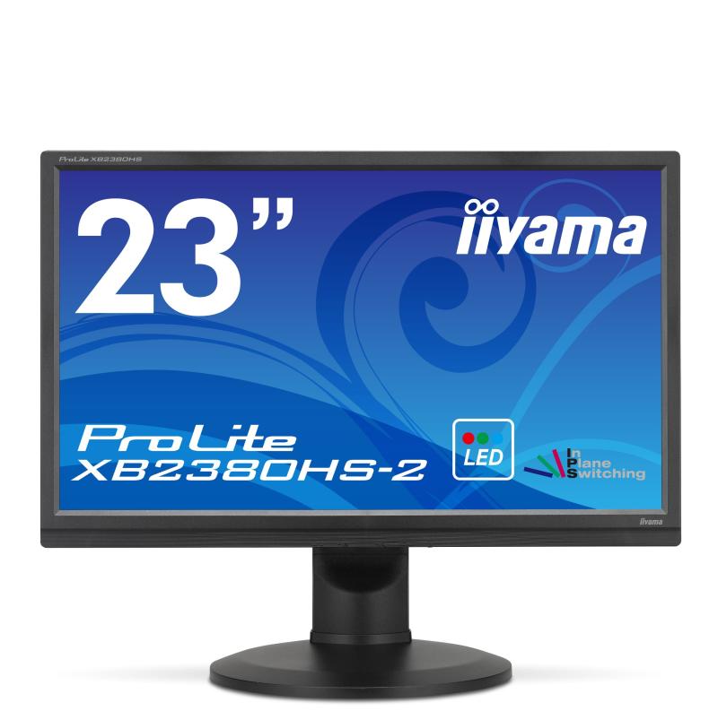 【中古】iiyama 昇降・ピボット機能対応 IPS方式パネル+ホワイトLEDバックライト搭載 23型ワイド液晶ディスプレイ ProLite XB2380HS-B2