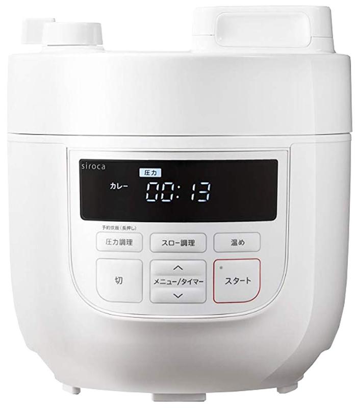 【中古】シロカ 2L電気圧力鍋［コンパクト2Lモデル/1台6役（スロー調理付き）] SP-D131 レッド