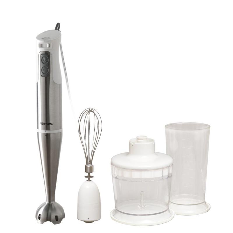 【中古】アイリスオーヤマ ハンドブレンダー 1台4役 つぶす まぜる きざむ 泡立てる コンパクト