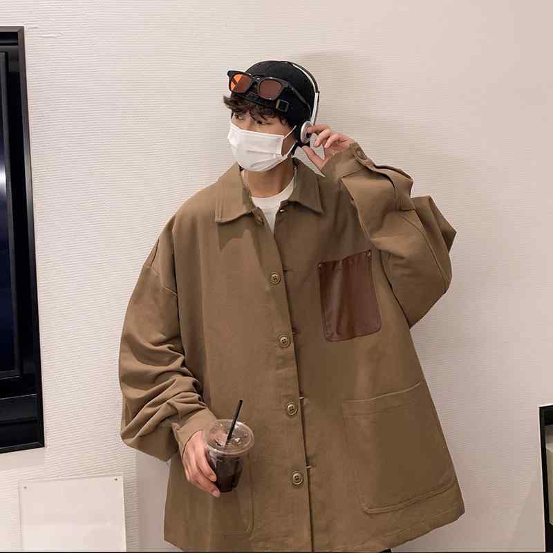 Rakuten - ジャケット 男性用 オーバーサイズ 高見え 春秋 レトロ ワーク 接触冷感 伸縮性 アウター