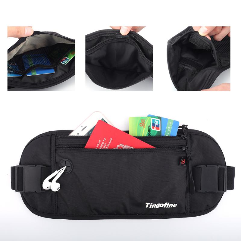 2ウエストポーチ 男性用 盗難防止 隠しポケット付き ランニング スポーツ 貴重品 スマホ 護照 パスポート収納 多機能