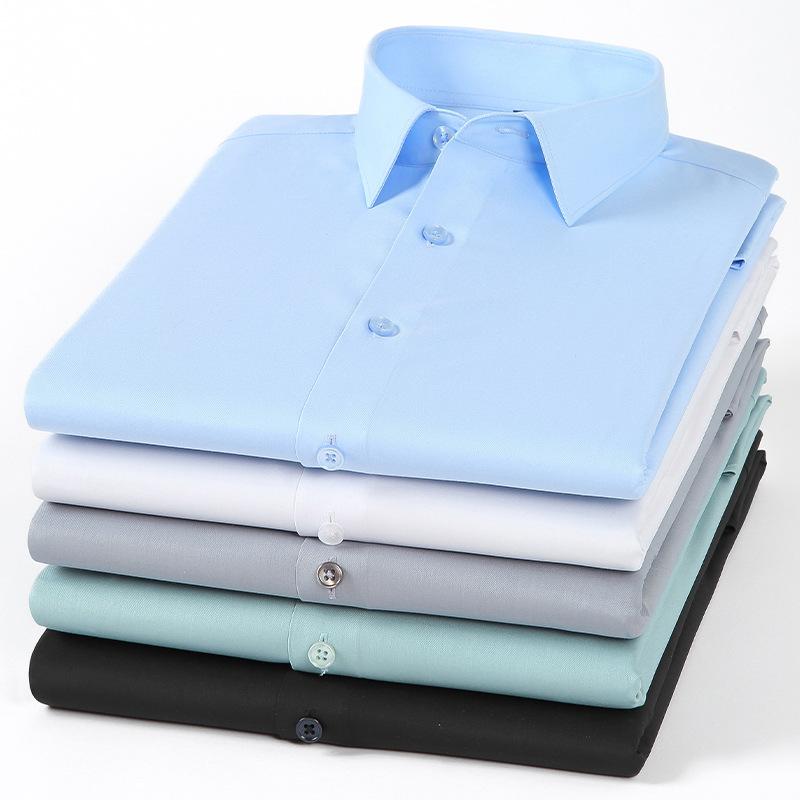 シャツ メンズ 男性用 長袖 ビジネス オフィス 竹繊維 ストレッチ 形状記憶 形態安定 イージーケア ワークシャツ 作業着 通勤着 普段使い